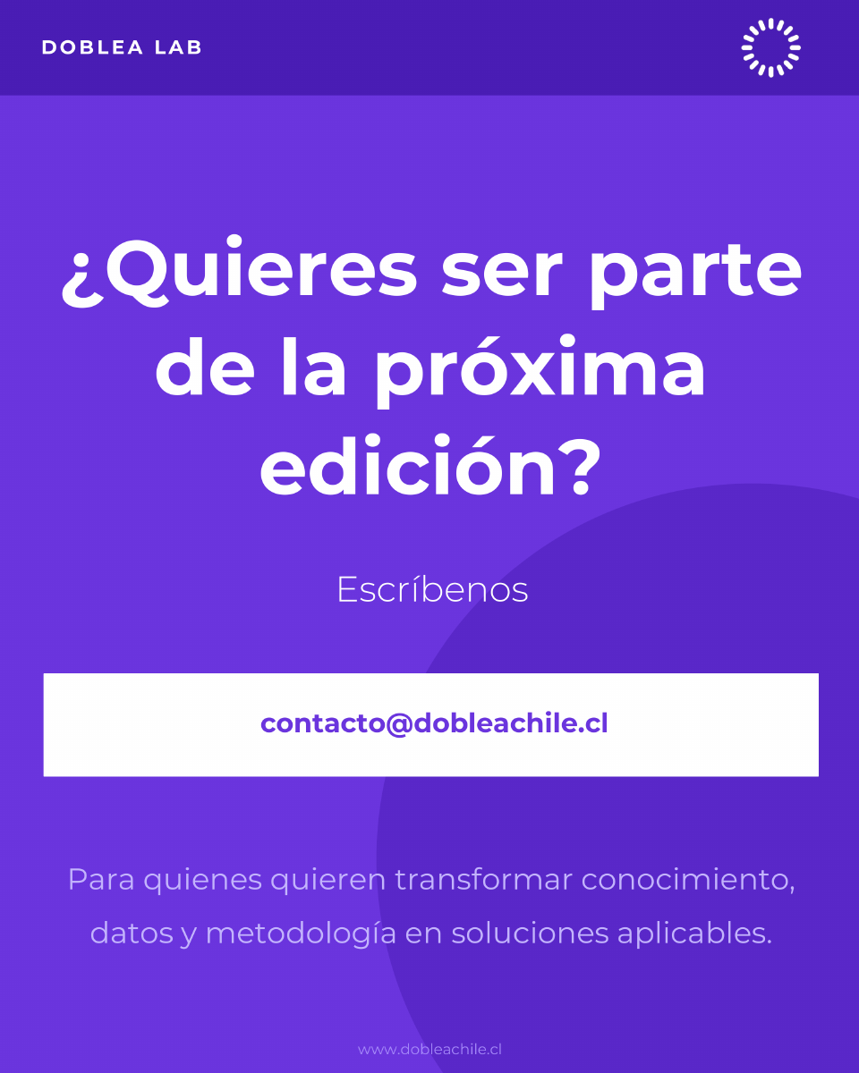 Cierre del carrusel con invitación a escribir a contacto@dobleachile.cl para la próxima edición.
